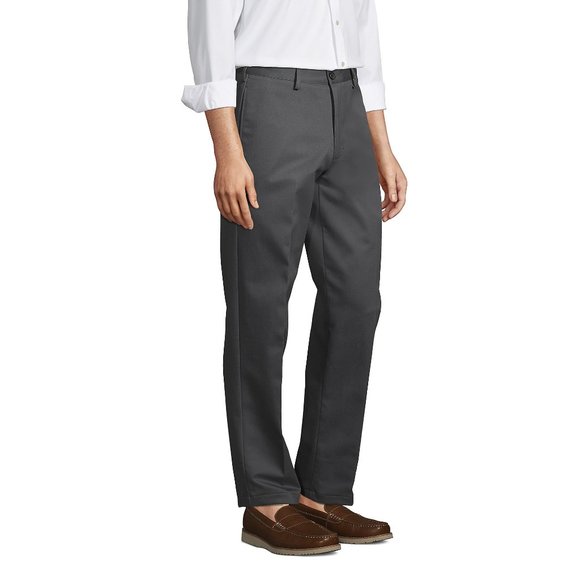 NWT LANDS' END MEN'S DRESS PANTS GRAY 31 UNHEMMED - Picture 3 of 7